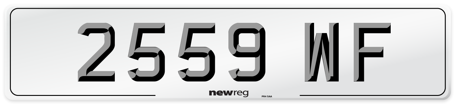 2559 WF Number Plate from New Reg